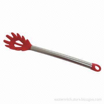 Spaghetti server, made of SS 18/8 handle, silicone + nylon head, measures 6x34.2cm